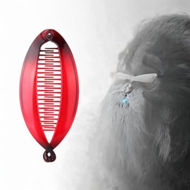 Hellery Women’s Fishtail Banana Hair Accessory, Barrette for Thin Long Hair, Jaw Clamp, red