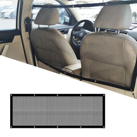 lygchii Car Pet Protection Net, 45.3in x 24.4in Mesh Obstacle Car Dog Barrier Net with Adjusting Rope and Hook, for Most Car SUV Pickup, Trucks and Vans