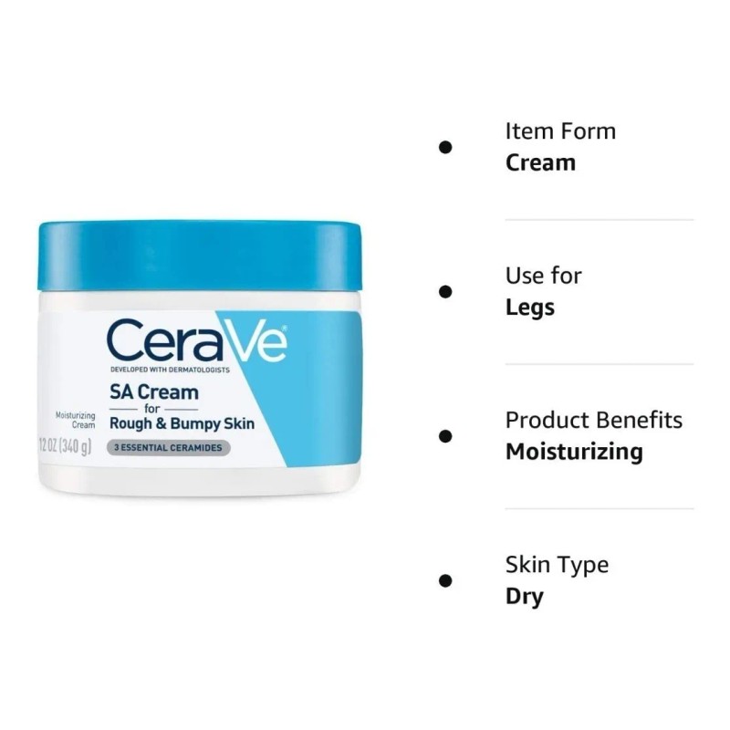 Cerave Crema Sa 340g Pote Hidratante Y Exfoliante 2 Botellas
