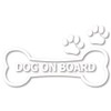 nc-smile dog on board bone paw dog riding sticker (L,