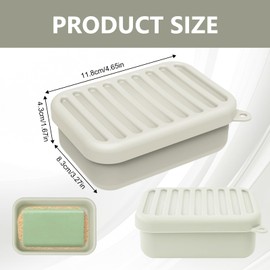 2pcs Shampoo Bar Holder, Shampoo Bar Travel Case, Soap Bar Travel Case, Suitable for Shower, Bathroom, Gym, Camping (Off White/Grey)