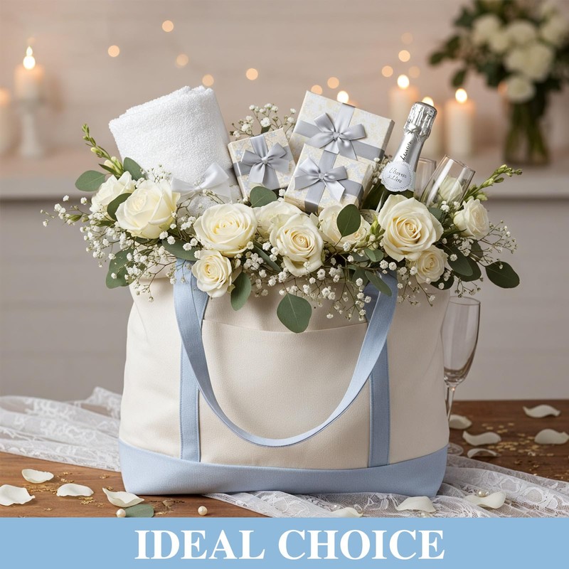 Sunnymove 4 Pcs Large Canvas Tote Bags Bulk with Top