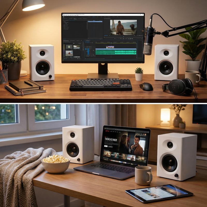 Desktop Speakers for PC, Bookshelf Speakers with Clear Highs &