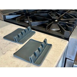 Large Kitchen Silicone (Life Time Warranty) Rest & Drip Pad for Stove Tops (Spoon/laddle/Food Brush/Spatula). BPA Free, Heat-Resistant, Unique Quality & Price, 5 Star *