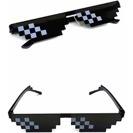 Black Mosaic Sunglasses for Women Men Pixel Black Retro Vintage Gamer Party Glasses H9m0 Cool Sunglasses Robot Hats Masks Accessories
