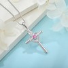Inpasne Heart Cross Necklace for Women 925 Sterling Silver Infinity