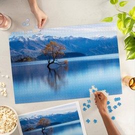 Lantern Press 1000 Piece Jigsaw Puzzle, Lone Willow Tree Reflection in Lake