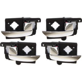 Evan Fischer Front and Rear, Driver and Passenger Side Interior Door Handle Set of 4 Compatible with 2007-2010 Hyundai Elantra Chrome, Sedan - HY1353131||HY1352131