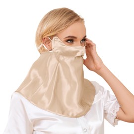 THXSILK Silk Face Cover, Neck Cover, 100% Silk, Highest Grade 6A, OEKO Certified, UV Protection, Sunburn Protection, Cold Feeling, Summer, No Stiffling, Ear-hook, Outdoor, Sports, Stylish, Adjustable