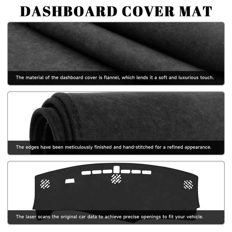 PeakPurit Black Dashboard Dash Board Cover Mat Carpet for Chevy