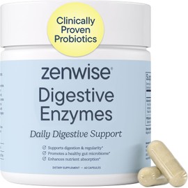 Digestive Enzymes with Bromelain & Papaya – Multi-Enzyme Supplement with Probiotics & Prebiotics for Gut Health, Gas & Bloating Relief, 60 Veggie Capsules