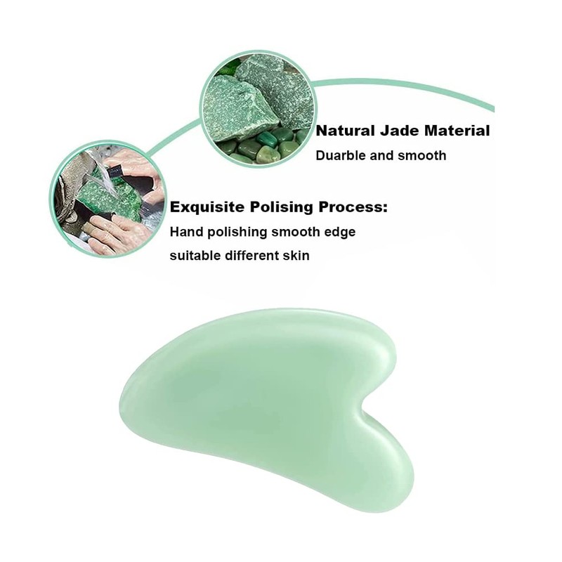 Gua Sha Tool, Jade Stone Guasha Massage Tool for Scraping