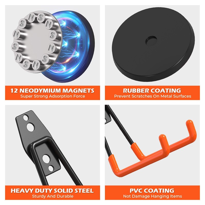4Pcs Large Magnetic Hooks Heavy Duty Strong Magnet Hooks Heavy