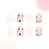 Flower Press on Nails Short Square Fake Nails with Designs