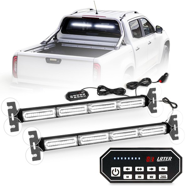 LRTER 2x17.7 Emergency Traffic Advisor Strobe Lights Bar For Vehicles