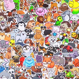 100PCS Animal Stickers for Kids, Waterproof Vinyl Animal Decals, Kawaii Pet Stickers for Kids Teens Adults, Cute Stickers for Water Bottle Laptop Scrapbook, Teacher Student Classroom Prizes Gifts