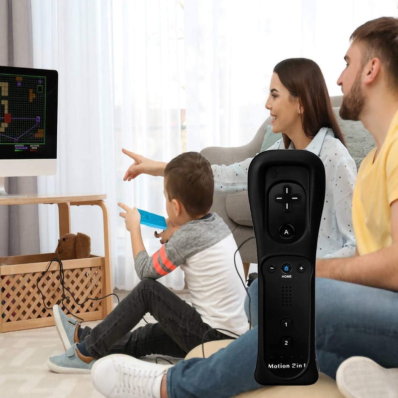 TechKen Motion Plus Wii Controllers 2Packs with Nunchucks, Wii Remote