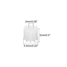 QUARKZMAN Pack of 10 Plastic Gears 9 Teeth Plastic Shaft Gears Model 092AA Reduction Gear for RC Car Model DIY Robot White Module 0.5