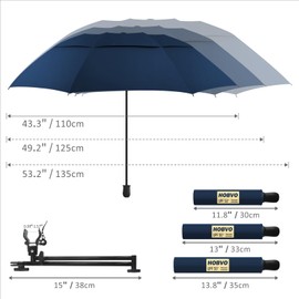 HOBVO UPF 50+ Golf Umbrella with Adjustable Universal Clamp,Portable Umbrellas for Rain,Beach Umbrella with clamp for Beach Chair,Golf Cart, Stroller,Fishing,Patio,Manual Open & Close