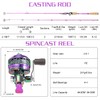 Souagyilang Spincast Fishing Rod Reel Combo,2 Pieces Medium Heavy Pole