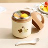 AIMALL 460ml Portable Insulated Lunch Box with Handle and Wheat