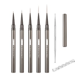 Nail Liner Brush, Fine Line Nail art Brushes 5/9/15/20/25mm Thin Line Nail Brush Detail Drawing, Liner Brush for Nails Gel