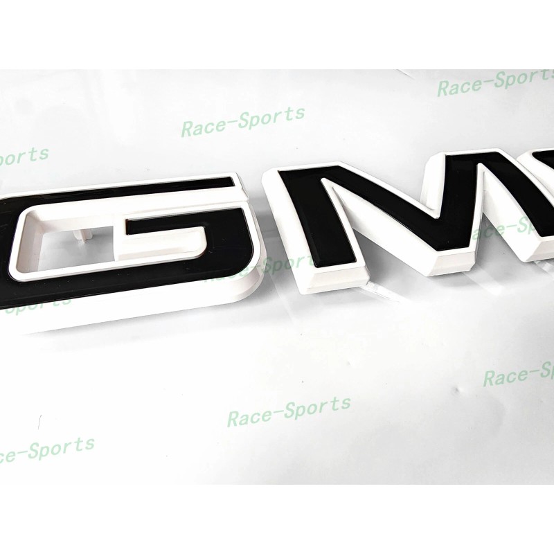 Auto GMC 2PCS Set Front Rear White Black GMC Emblem