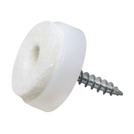 Adsamm® / 16 x felt glides with screw / white / diameter 20 mm / round / furniture glides for screwing in premium quality