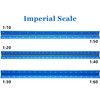 Kyuionty Engineer Scale Ruler 12 Inch, Solid Aluminum Laser-Etched Triangular
