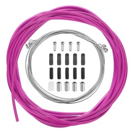 sourcing map Bicycle Brake Gear Shifter Cable Housing Set Universal Bike Inner Brake Cable Housing Kit Front and Rear Bicycle Shift Cable Replacement Kit for Road Mountain Bike Cycling, Purple