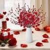 12PCS Valentines Day Decorations Flowers Artificial Berry Floral,Red Valentine Heart
