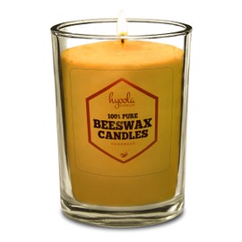 Hyoola Beeswax Votive Candles - Handmade, All Natural, 100% Pure Unscented Bee Wax Candle - Decorative, Golden Yellow 3 oz. Beeswax Candle - 30 Hour Burn Time