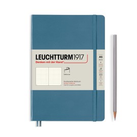 Leuchtturm1917 363399 Notebook Medium (A5), Softcover, 123 numbered pages, Stone Blue, dotted