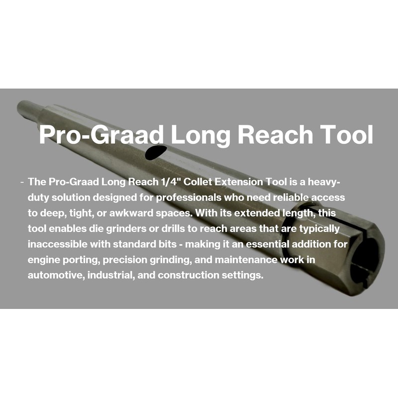 Pro-Graad 9.5" Long Reach Heavy Duty 1/4" Collet Extension Tool