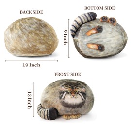 Dinyinor Pallas Cat Plush Body Pillow,Children's Plush Animal Toy,Soft & Comfortable Stuffed Animal Plush Toys,Gift for Girls Boys Girlfriend(18 in)