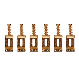 RuiJOTWAT 6 Pack Roller Tremolo Bridge Saddles for Electric Guitars, Gold