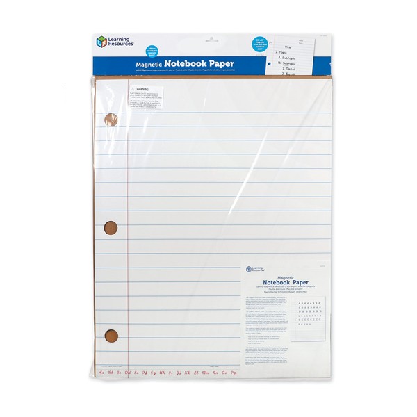 Learning Resources Giant Sized Magnetic Notebook Paper, Durable Write & Wipe, Classroom Whiteboard Accessories, Teaching Aids, 22"L x 28"H