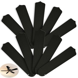 16 1/2'' Replacement Fan Blades for 42" Ceiling Fan Waterproof Weatherproof Fan Blades Replacement for Broken Substitution Replacing Indoor Outdoor Summer(Black,10 Pcs)
