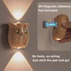 GDQ Wireless Motion Sensor Night Light, Cute Owl Wood Grain