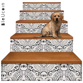 Amalfi Stair Riser Strip Peel and Stick Vinyl Decal Self-Adhesive Easy to Trim & Clean Repositionable Removable Waterproof DIY Murals for Stair Stickers Home Decor (6.50" x 49" (Pack of 5 Strips))