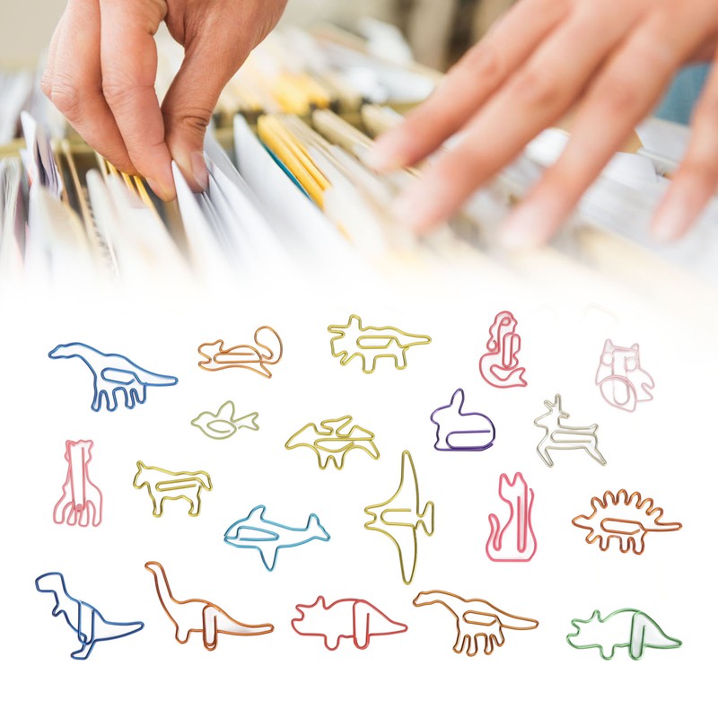100pcs Colorful Paper Clips 20 Cute Shapes Stable Clamping Lightweight
