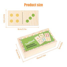 Hojalis Wooden Dominoes Set, 28 Pieces Giant Dominoes for Children, Portable Kids Dominoes with Storage Box, Educational Number Matching Dominoes Game, Traditional Dominoes Set for Boys Girls Aged 3+