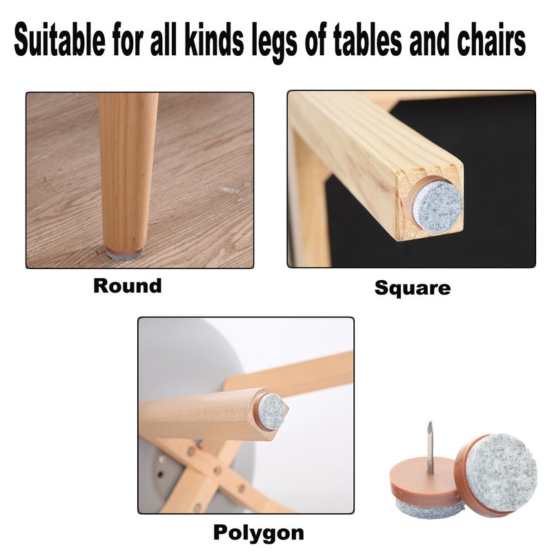 40pcs Round Heavy Duty Nail-on Felt Pad for Furniture Chair