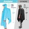 Andake Waterproof Durable Rain Poncho,Reusable Rain Jacket for Outdoor Activities