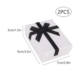 Nideen 2Pcs Jewellery Gift Boxes 9× 7× 3cm Necklace Earring Box with Lid(White and Black)
