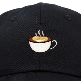 DALIX Cappuccino Hat Coffee Cup Womens Baseball Cap in Black