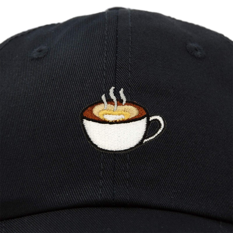 DALIX Cappuccino Hat Coffee Cup Womens Baseball Cap in Black