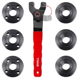 SHALL Angle Grinder Tool Kit with 5/8'-11 Flange Nut, Adjustable Pin Wrench and 6Pcs Lock Nuts Compatible with Dewalt, Milwaukee, Makita, Ryobi, Black Decker, Bosch