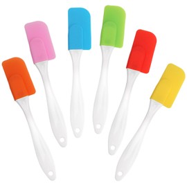 6 Pcs Mini Silicone Spatula Set, Small Silicone Cooking Utensils Heat-Resistant & Non-Stick Kitchen Gadgets for Scraping Jars and Containers