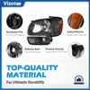 Vizotae Headlights Assembly for 2001-2004 Toyota Tacoma Halogen Headlamp Replacement,
